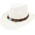 Unisex Off White Paper Straw Western Cowboy Hat