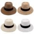 Men's Straw Summer Hat Set - Wide Brim Hat with Black Strip