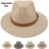 Leather Band Flat Brim Straw Summer Hat