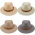 Leather Band Flat Brim Straw Summer Hat