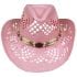 Pink Hollow Straw Beach Cowboy Hat