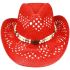 Hollow Hot Red Straw Beach Cowboy Hat