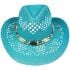 Hollow Cool Blue Straw Beach Cowboy Hat