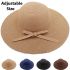 Plain Wide Brim Adjustable Straw Floppy Summer Hats for Women