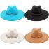 Large Brim Wool Felt Breaded Band Winter Hats for Women