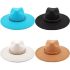 Large Brim Wool Felt Breaded Band Winter Hats for Women