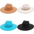 Large Brim Wool Felt Breaded Band Winter Hats for Women