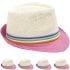 Rainbow Strip Trilby Fedora Straw Hat