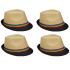 Brown Rainbow Strip Trilby Fedora Hat