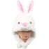 Kid's Plush Pink White Bunny Beanie Hat