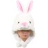 Kid's Plush Pink White Bunny Beanie Hat