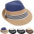 Trending Adult Casual Straw Trilby Fedora Hat Set