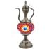 Hot Red Flower Turkish Mosaic Lamp with Teapot Design - Without Bulb