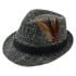 Adult Black and White Trilby Fedora Hat Set