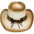Paper Straw Long Horn Bull Off-White Western Cowboy Hats - Brown Shade 