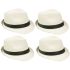 Classic Toyo Straw White Trilby Fedora Hat