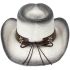 Paper Straw Eagle Style Leather Band White Western Cowboy Hat - Black Shade 