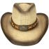 Brown Cowboy Hats - Paper Straw Eagle Turquoise Bead Band 