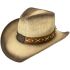 Brown Cowboy Hats - Paper Straw Eagle Turquoise Bead Band 