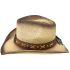 Brown Cowboy Hats - Paper Straw Eagle Turquoise Bead Band 