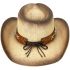 Brown Cowboy Hats - Paper Straw Eagle Turquoise Bead Band 