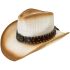 Paper Straw Brown Shade Western Cowboy Hat with Bull Laced Band