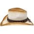 Paper Straw Brown Shade Western Cowboy Hat with Bull Laced Band
