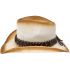 Paper Straw Off-White Shade Western Cowboy Hat with Bull Laced Band