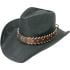 Black Bull Laced Band Cowboy Hat in Paper Straw