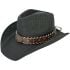 Black Bull Laced Edge Band Cowboy Hat in Paper Straw