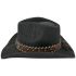 Black Bull Laced Edge Band Cowboy Hat in Paper Straw