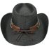 Black Bull Laced Edge Band Cowboy Hat in Paper Straw