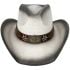 Paper Straw Star Style Leather Band White Western Cowboy Hat - Black Shade