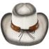 White Paper Straw Cowboy Hat with Eagle Style Lace Leather Band - Black Shade 