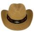 Adjustable Unisex Paper Straw Cowboy Hat with Bull Band