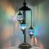 Deep Blue Handmade Turkish Floor Lamps with 3 Globes - Without Bulb