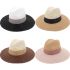 Unisex Dual Color Adjustable Wide Brim Straw Summer Hat