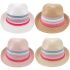 Unisex Adjustable Multicolor Straw Party Trilby Fedora Hat Set