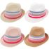 Unisex Adjustable Multicolor Straw Party Trilby Fedora Hat Set