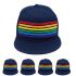 Navy Blue Rainbow Strip Adjustable Snapback Cap