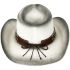 High Quality Paper Straw Black Shade White Western Cowboy Hat with Eagle Leather Laced Edge Band