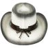 White Western Cowboy Hat with Turquoise Bead Band - Black Shade