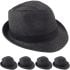 Elegant Black Toyo Straw Trilby Fedora Hats