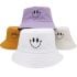 Smiley Emoji Embroidered Double-Sided Bucket Hats