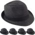 Black Toyo Straw Trilby Fedora Hats - 56 Cm