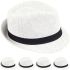 White Paper Straw Trilby Fedora Hats - 60 CM