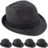 Black Toyo Straw Trilby Fedora Hats - 60 CM