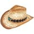 Brown Cowboy Hat with Turquoise Beaded Laced Band