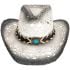 Black Cowboy Hat with Turquoise Beaded Laced Band