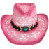 Pink Cowboy Hat with Turquoise Beaded Laced Band